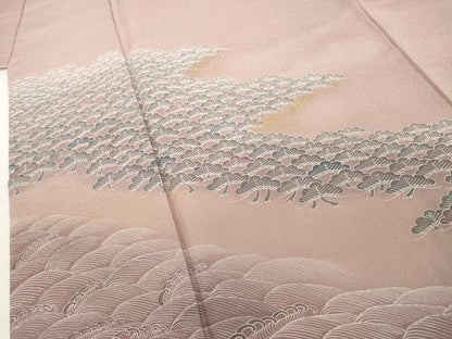平和屋着物●訪問着　立波松文　金彩　正絹　逸品　AABL4196cs