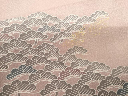 平和屋着物●訪問着　立波松文　金彩　正絹　逸品　AABL4196cs