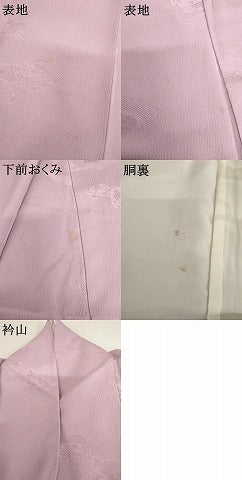 平和屋着物●上質な色無地　草花地紋　菖蒲色　正絹　逸品　AABL4197cs