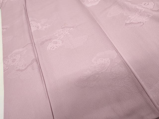 平和屋着物●上質な色無地　草花地紋　菖蒲色　正絹　逸品　AABL4197cs