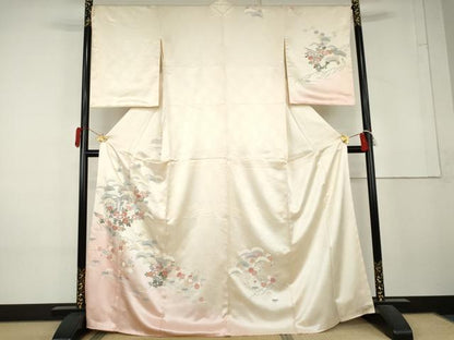 平和屋着物●訪問着　松竹梅文　暈し染め　金彩　正絹　逸品　AABL4198cs