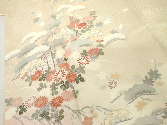 平和屋着物●訪問着　松竹梅文　暈し染め　金彩　正絹　逸品　AABL4198cs