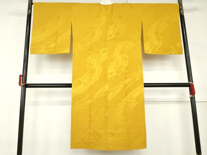 平和屋着物●長襦袢　無双仕立て　辻が花地紋　金色　やまと誂製　正絹　逸品　AABL4199cs