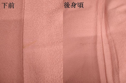 平和屋着物●上質な色無地　紋意匠　薄紅色　正絹　逸品　AABL4202cs