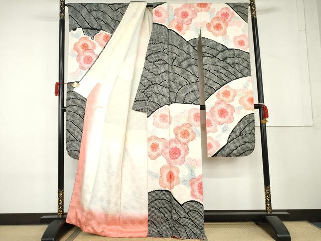 平和屋着物●豪華振袖　総絞り　枝梅文　正絹　逸品　AABL4206cs