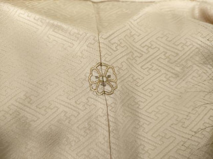 平和屋着物●訪問着　刺繍　誰が袖花文　金糸　金彩　正絹　逸品　AABL4207cs