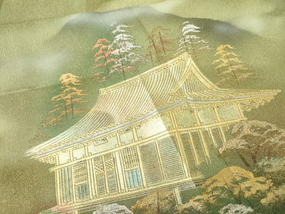 平和屋着物●豪華色留袖　風景樹林文　暈し染め　金銀彩　正絹　逸品　未使用　AABL4208cs