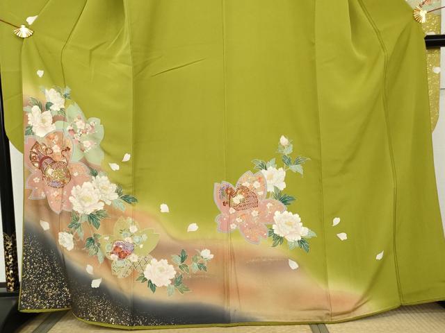 平和屋着物●豪華振袖　花鼓文　桜　暈し染め　金彩　やまと誂製　正絹　逸品　AABL4209cs