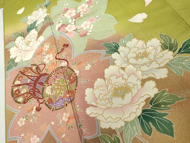 平和屋着物●豪華振袖　花鼓文　桜　暈し染め　金彩　やまと誂製　正絹　逸品　AABL4209cs