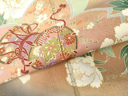 平和屋着物●豪華振袖　花鼓文　桜　暈し染め　金彩　やまと誂製　正絹　逸品　AABL4209cs