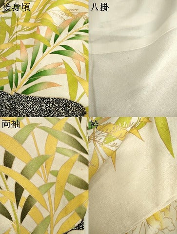平和屋着物●豪華振袖　駒刺繍　花丸文　たたき染め　正絹　逸品　AABL4211cs