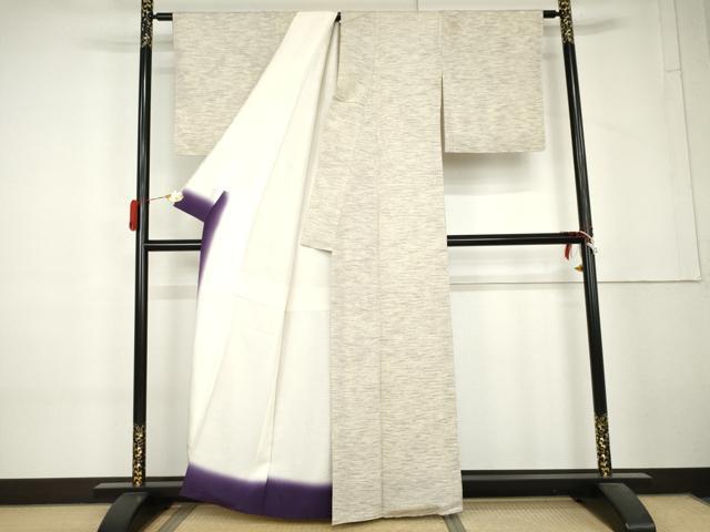 平和屋着物●上質な紬　霞文　正絹　逸品　AABL4212cs