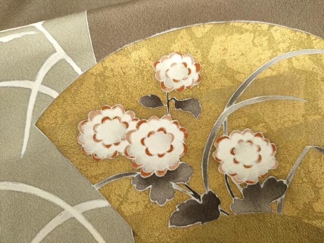 平和屋着物●訪問着　地紙草花文　暈し染め　金彩　正絹　逸品　AABL4214cs