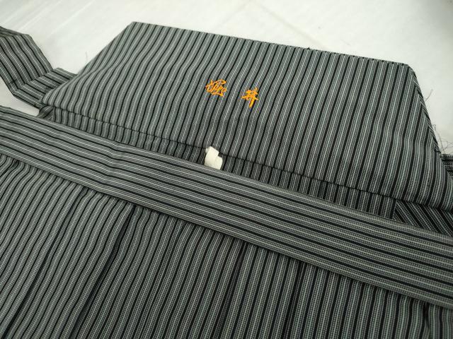平和屋着物●男性　行灯袴　縞　正絹　逸品　AABL4223cs
