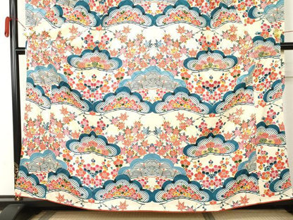 平和屋着物●豪華振袖　型染め　松竹梅文　正絹　逸品　AABL4230cs