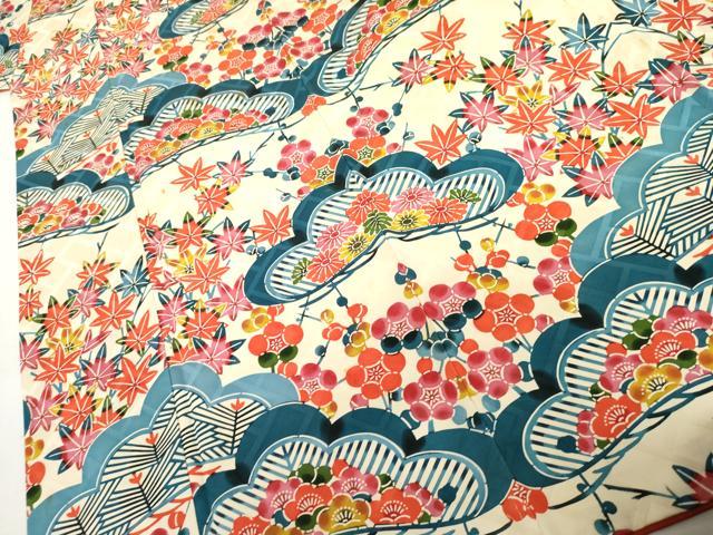 平和屋着物●豪華振袖　型染め　松竹梅文　正絹　逸品　AABL4230cs