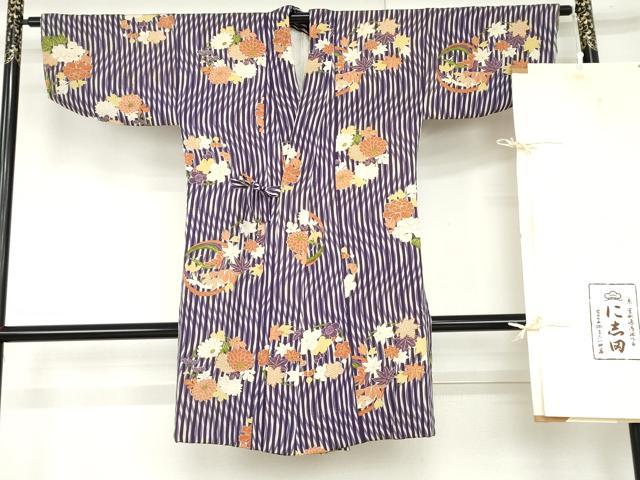 平和屋着物＃京都老舗銘店・に志田　道中着　駒刺繍　花丸文　金彩　たとう紙付き　正絹　逸品　AABL4238cs