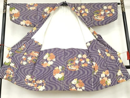 平和屋着物＃京都老舗銘店・に志田　道中着　駒刺繍　花丸文　金彩　たとう紙付き　正絹　逸品　AABL4238cs