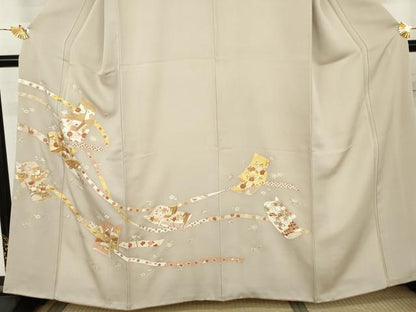 平和屋着物●銀座きしや　訪問着　誰が袖花文　金彩　たとう紙付き　正絹　逸品　AABL4239cs
