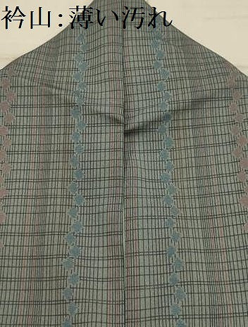 平和屋着物■上質な小紋　格子　花間道　正絹　逸品　AABL4241sx