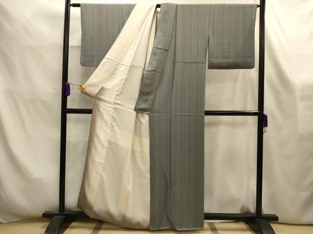 平和屋着物■上質な小紋　格子　花間道　正絹　逸品　AABL4241sx