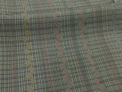 平和屋着物■上質な小紋　格子　花間道　正絹　逸品　AABL4241sx