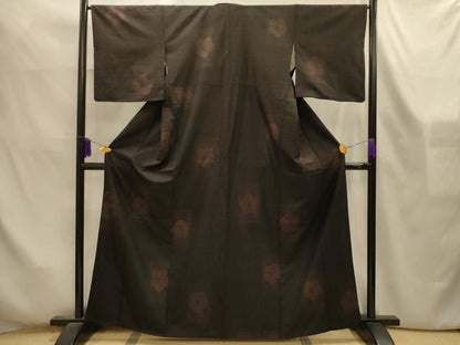 平和屋着物■上質な紬　花短冊文　正絹　逸品　AABL4242sx