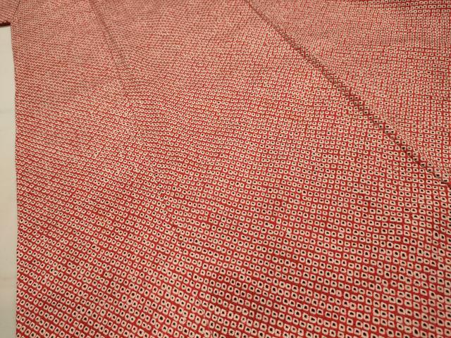 平和屋着物■大変加工の良い総絞り小紋　正絹　逸品　AABL4243sx