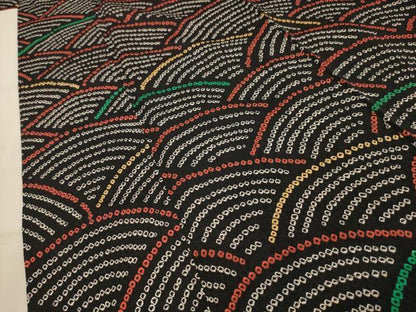 平和屋着物■上質な小紋　絞り　立波文　黒地　正絹　逸品　AABL4246sx