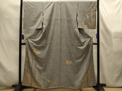 平和屋着物■訪問着　刺繍　地紙花文　金銀彩　金糸　正絹　逸品　AABL4250sx