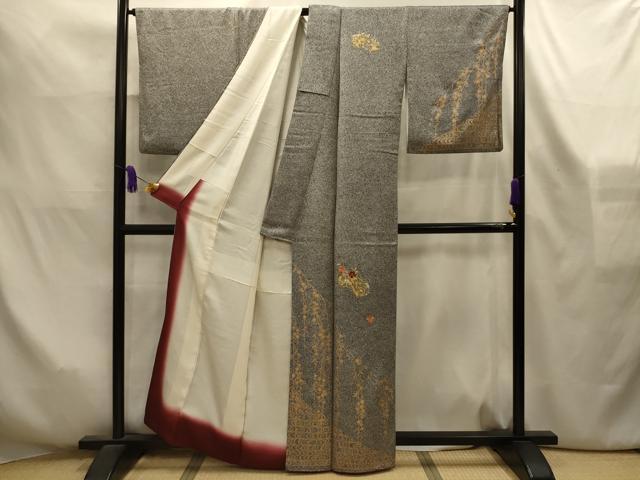 平和屋着物■訪問着　刺繍　地紙花文　金銀彩　金糸　正絹　逸品　AABL4250sx