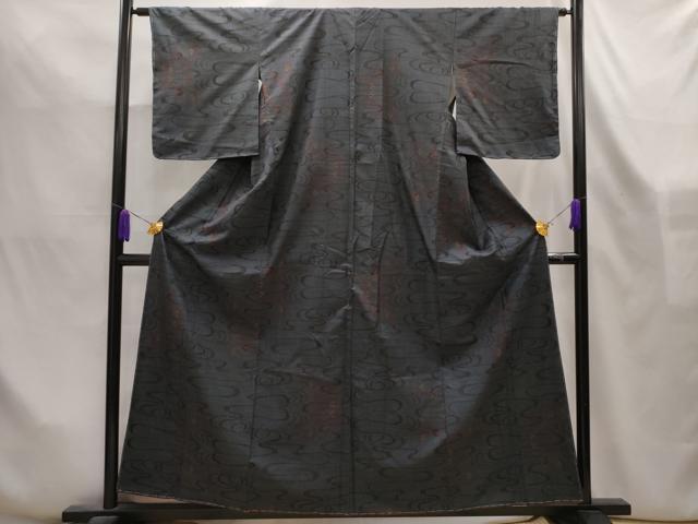 平和屋着物■本場大島紬　7マルキ　流水亀甲文　正絹　逸品　AABL4258sx