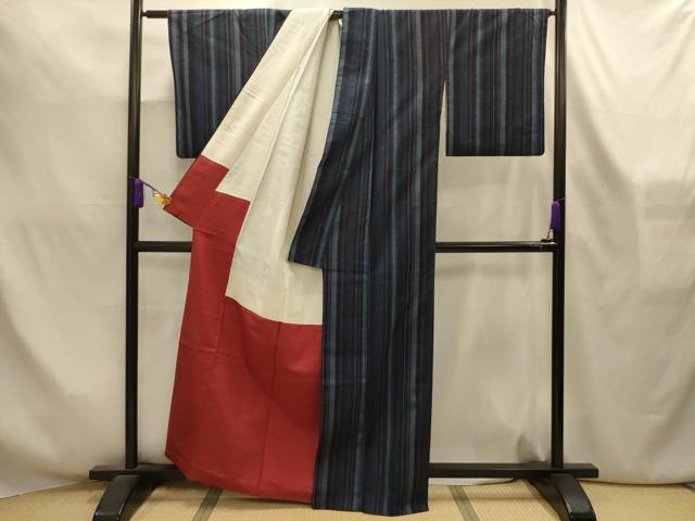 平和屋着物■上質な紬　間道　正絹　逸品　AABL4259sx