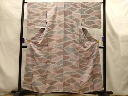 平和屋着物■上質な小紋　立波地紋　暈し染め　正絹　逸品　AABL4260sx