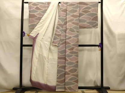 平和屋着物■上質な小紋　立波地紋　暈し染め　正絹　逸品　AABL4260sx