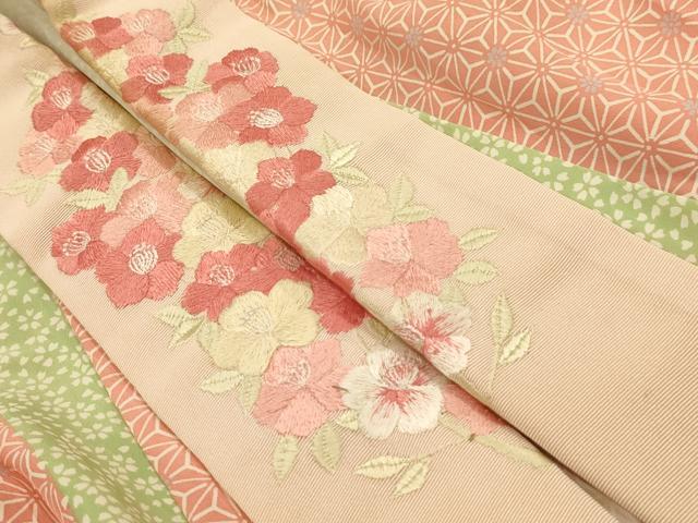 平和屋着物■長襦袢　無双仕立て　麻の葉文様　やまと誂製　半衿刺繍　正絹　逸品　AABL4264sx