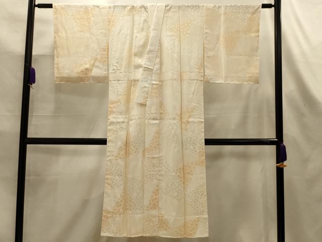 平和屋着物■長襦袢　無双仕立て　裂取り草花文　暈し染め　正絹　逸品　AABL4267sx