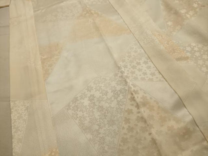 平和屋着物■長襦袢　無双仕立て　裂取り草花文　暈し染め　正絹　逸品　AABL4267sx