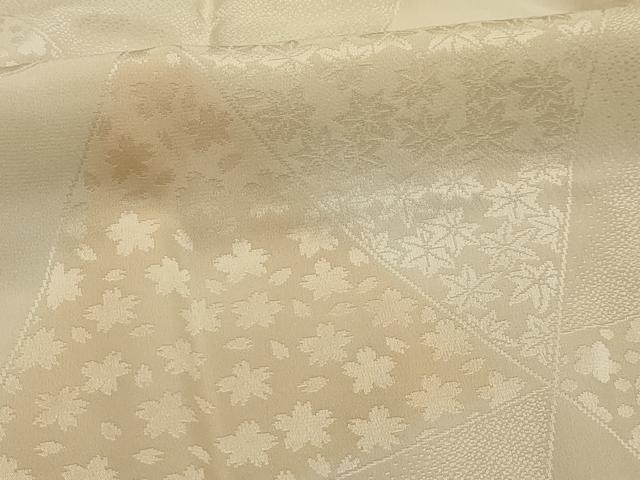 平和屋着物■長襦袢　無双仕立て　裂取り草花文　暈し染め　正絹　逸品　AABL4267sx