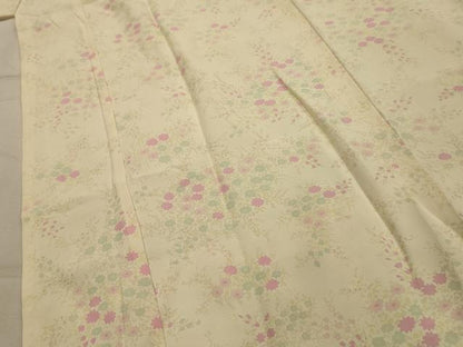 平和屋着物■長襦袢　無双仕立て　草花文　正絹　逸品　AABL4268sx