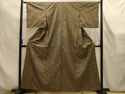 平和屋着物■本場大島紬　7マルキ　流水花文　正絹　逸品　AABL4269sx