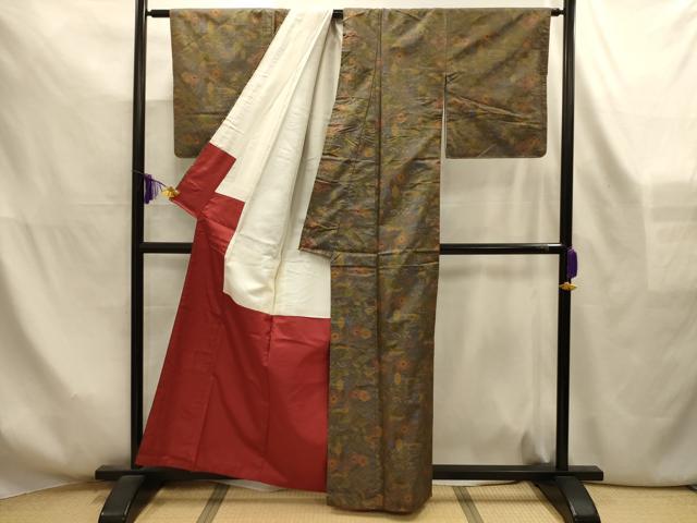 平和屋着物■本場大島紬　7マルキ　流水花文　正絹　逸品　AABL4269sx