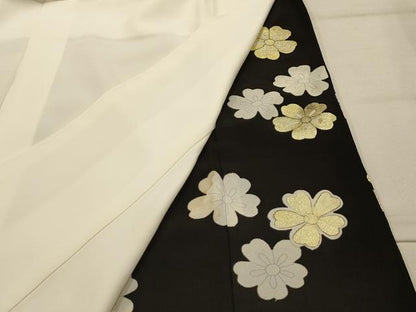 平和屋着物■豪華黒留袖　手描き　絞り　刺繍　雪輪花文　金銀糸　金銀彩　正絹　逸品　AABL4270sx