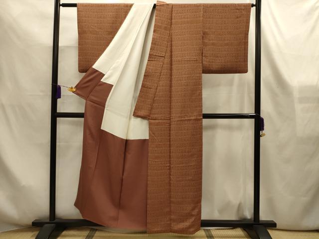平和屋着物■上質な小紋　作家物　横段人物風景文　金彩　正絹　逸品　AABL4271sx
