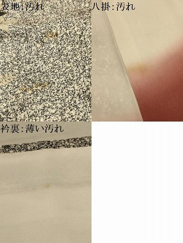 平和屋着物■訪問着　地紙枝花文　暈し染め　たたき染め　金彩　正絹　逸品　AABL4272sx