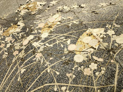 平和屋着物■訪問着　地紙枝花文　暈し染め　たたき染め　金彩　正絹　逸品　AABL4272sx
