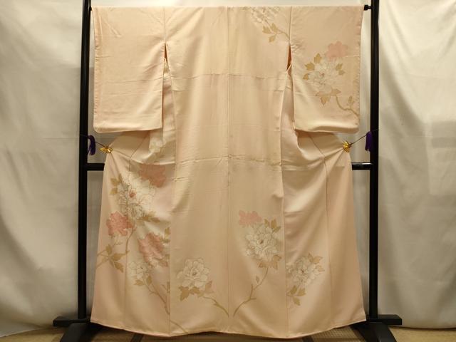平和屋着物■訪問着　駒刺繍　枝花文　暈し染め　金彩　正絹　逸品　AABL4273sx