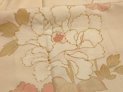 平和屋着物■訪問着　駒刺繍　枝花文　暈し染め　金彩　正絹　逸品　AABL4273sx