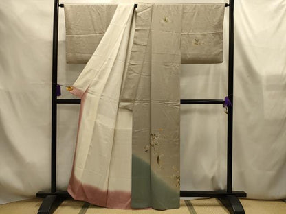 平和屋着物■訪問着　流水花文　暈し染め　金彩　正絹　逸品　AABL4275sx