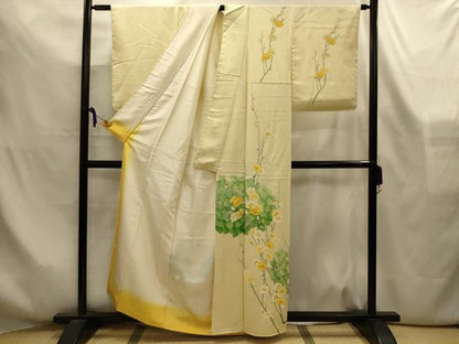 平和屋着物■訪問着　枝花文　金銀彩　正絹　逸品　AABL4276sx